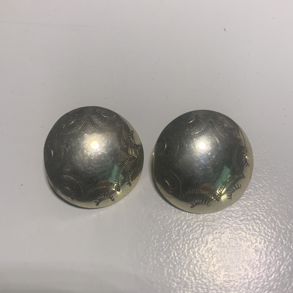 Vintage signed sterling small sterling silver round 0.5” clip on earrings - Picture 5 of 8